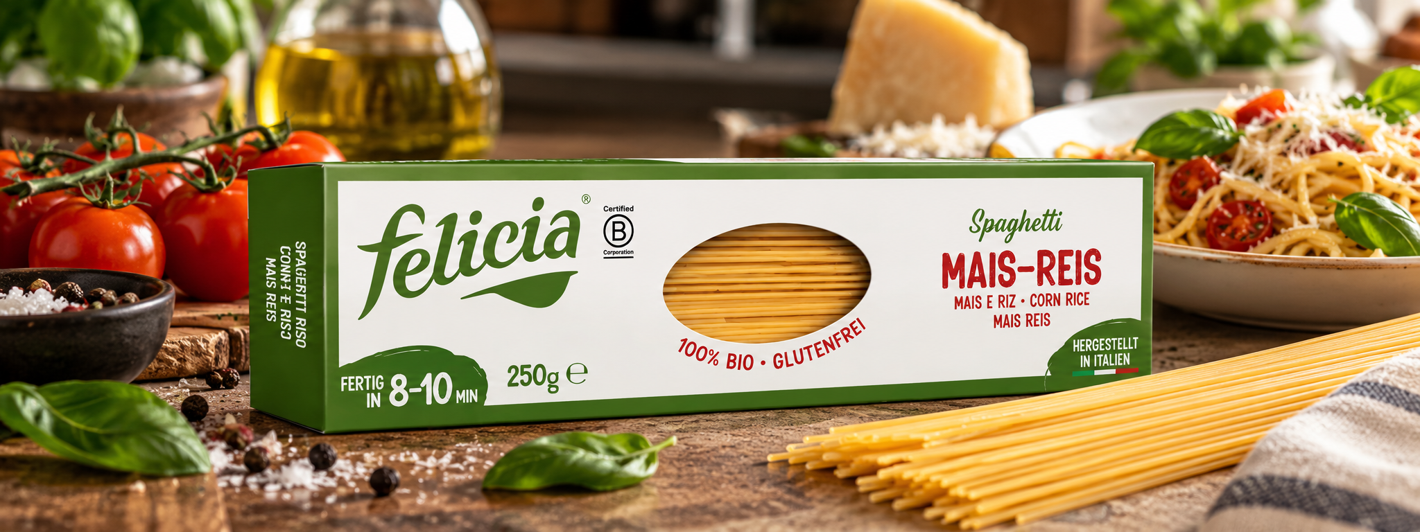 Bezlepkové těstoviny ŠPAGETY kukuřice rýže BIO 250 g - Felicia